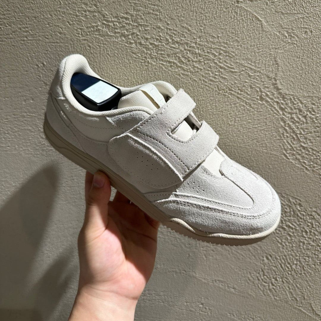 Women's Round Toe Velcro Leather Casual Sneakers