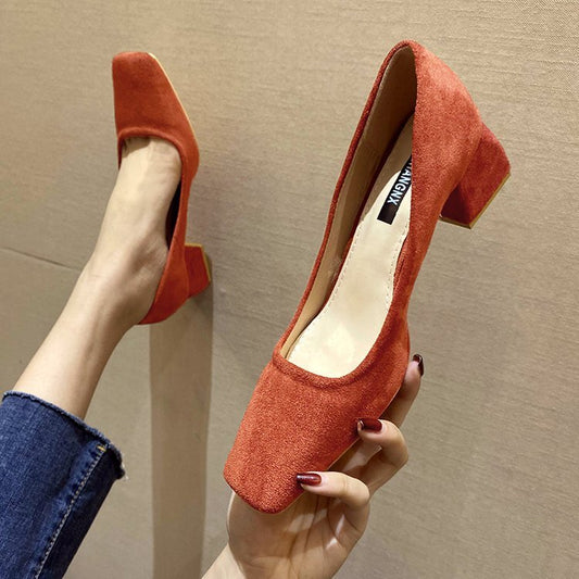 Spring Square Toe Shallow High Heels Women's Shoe