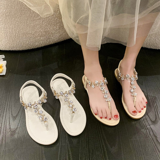 Summer New Water Diamond Large Beach Sandals