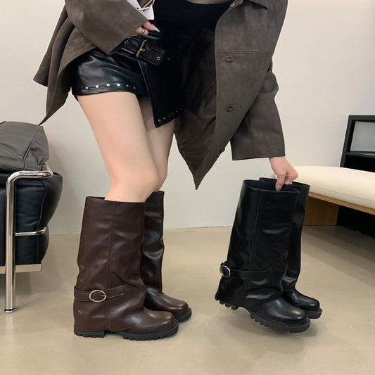 Thick Bottom Versatile Long Boots for Women