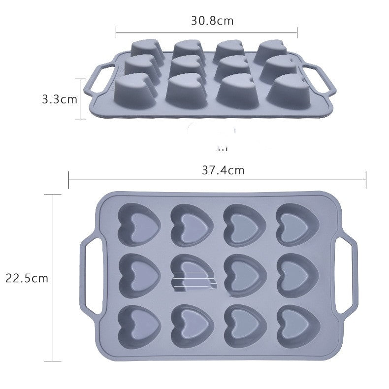 Heart-shaped Cake Plate Set of 12 | Edible Silicone