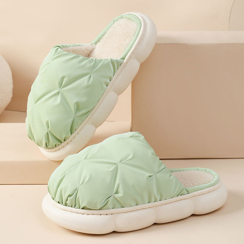 Thick Bottom Waterproof Plush Cotton Indoor Leisure Slippers