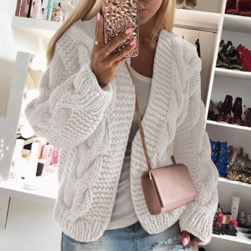 Twist hat cardigan sweater