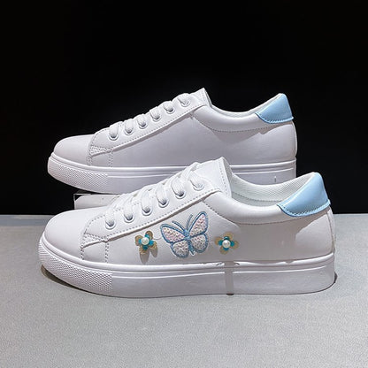 Women's Flat Low-Top Sneakers with Bow