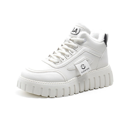 Women's Fleece-Lined High-Top Board Shoes in Warm White