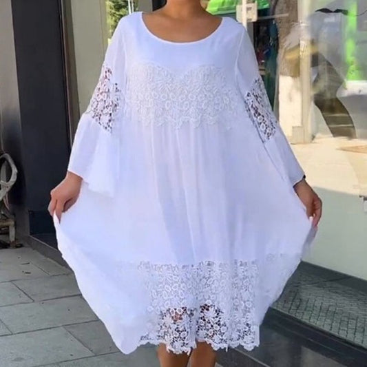 Long Lace Shirt Dress for Women