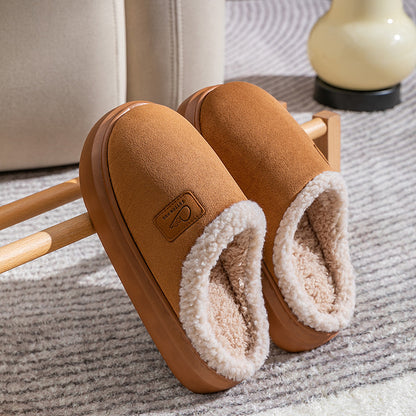 Velvet Thermal Non-Slip Lambswool Cotton Slippers - Cozy Indoor Footwear