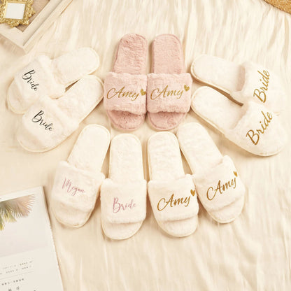 Personalized DIY Plush One-Piece Slippers with Printable Logo