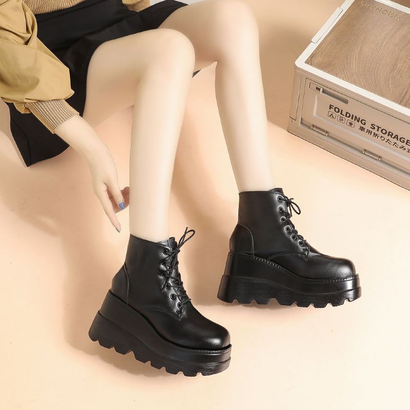 Women's Small Height-Increasing Martin Boots - High Heel British Style