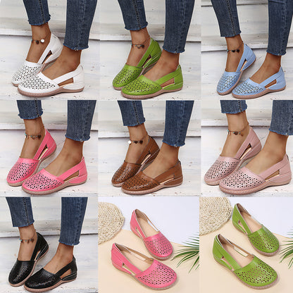 Large Size Round Toe Wedge Flat Bottom Women's Sandals