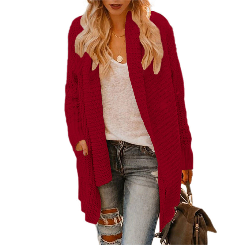 Irregular lapel sweater cardigan