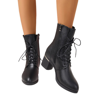 Women's British-Style Boots with Thick Sole