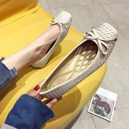 Plus Size All-Match Woven Pattern Scoop Women's Shoes - Flat Heel for All Seasons