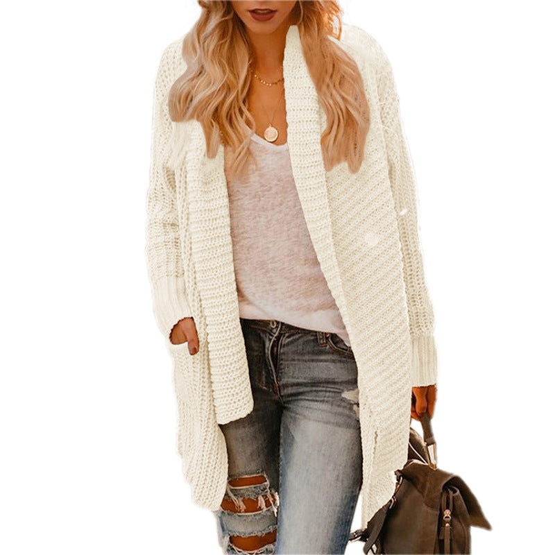 Irregular lapel sweater cardigan