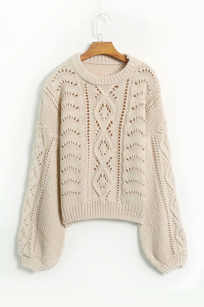 Hollow twist needle sweater