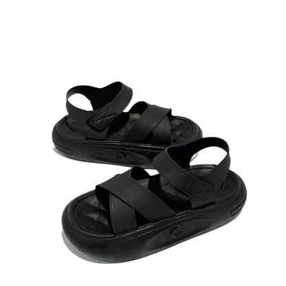 Fashionable All-Match Cross Roman Sandals with Soft Back and Thick Non-Slip Sole