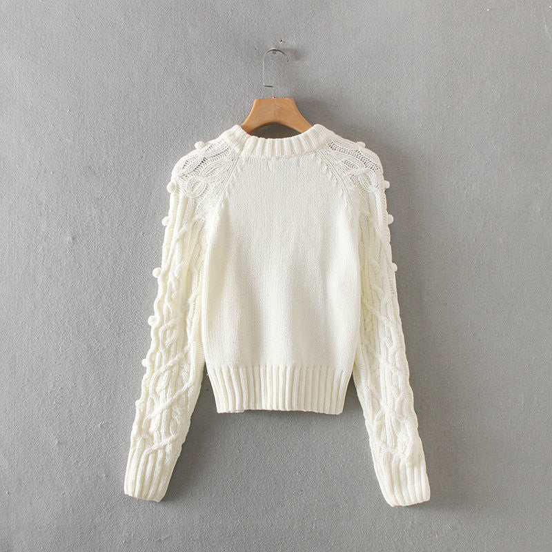 Cable Knit Crew Neck Sweater - Stylish and Comfortable