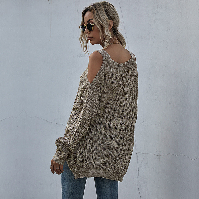 Pure color casual sweater