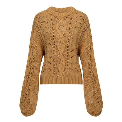 Hollow twist needle sweater