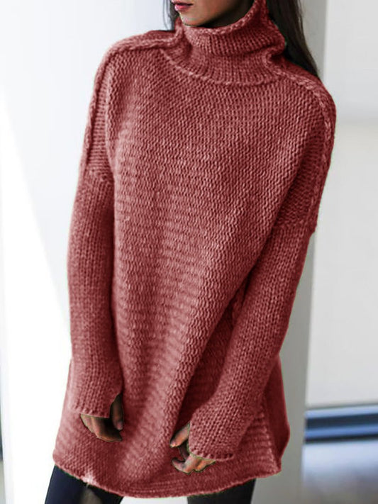 Solid color turtleneck sweater