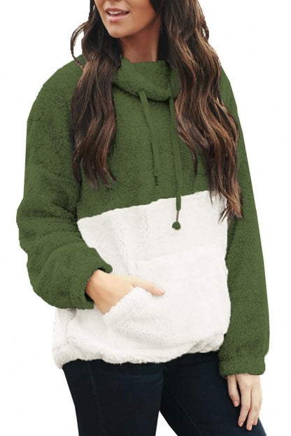 Pile collar plush sweater