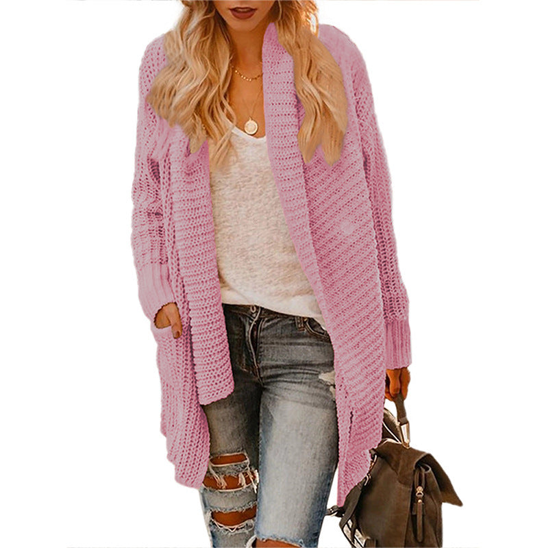 Irregular lapel sweater cardigan