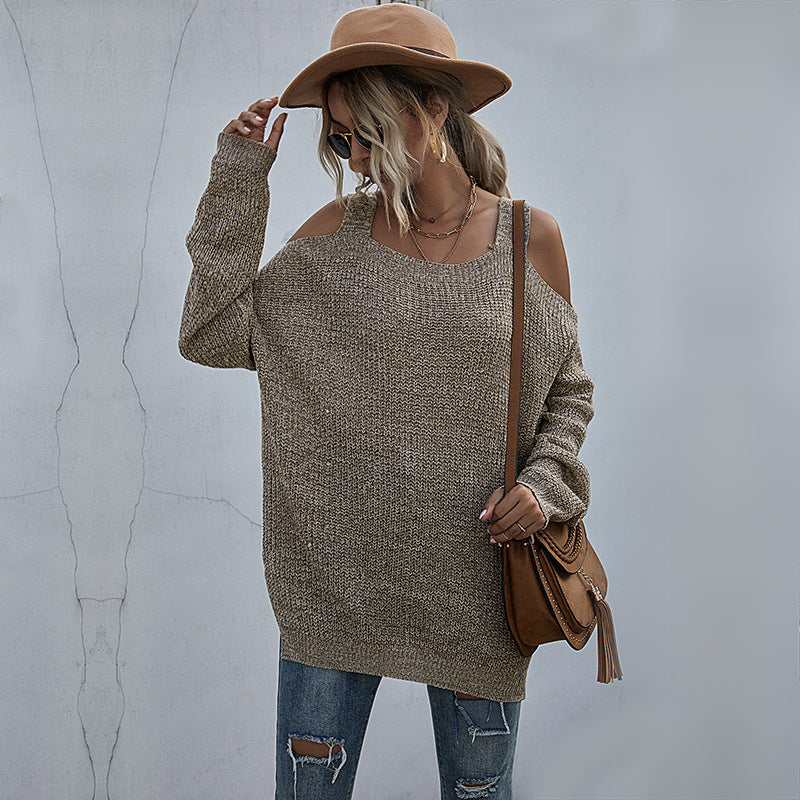 Pure color casual sweater