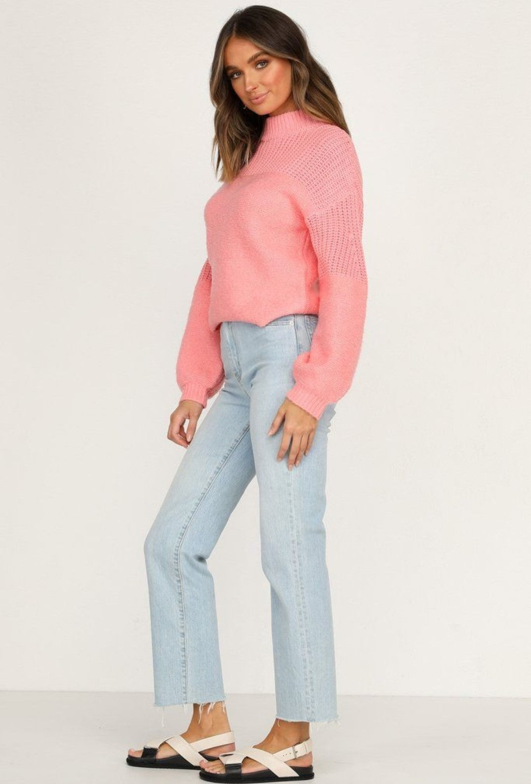 Round neck casual sweater