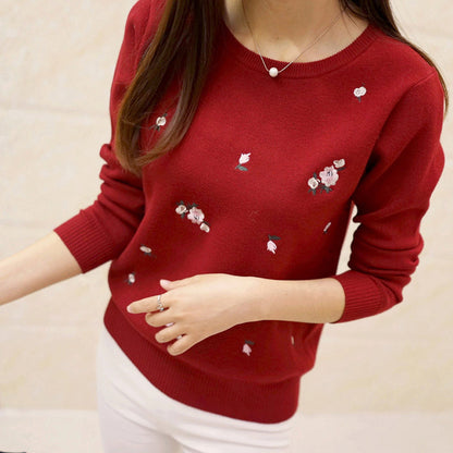 Women's embroidered sweater print