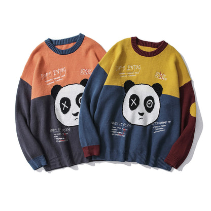 Cartoon panda jacquard sweater