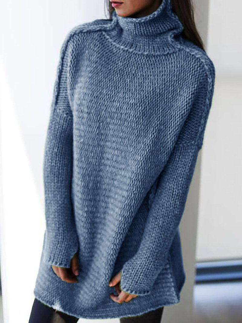 Solid color turtleneck sweater