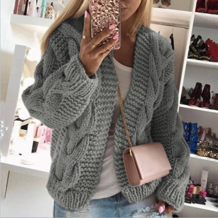 Twist hat cardigan sweater