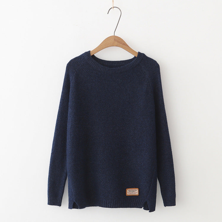 Base split knit sweater