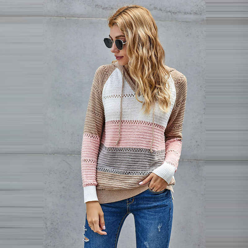 Women's Colorful Stitching Sweater