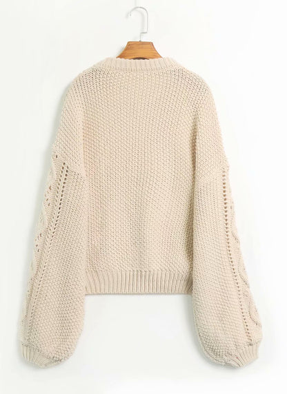 Hollow twist needle sweater