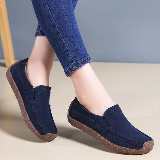 Retro Casual Ladies Shoes with Comfortable Flat Bottom