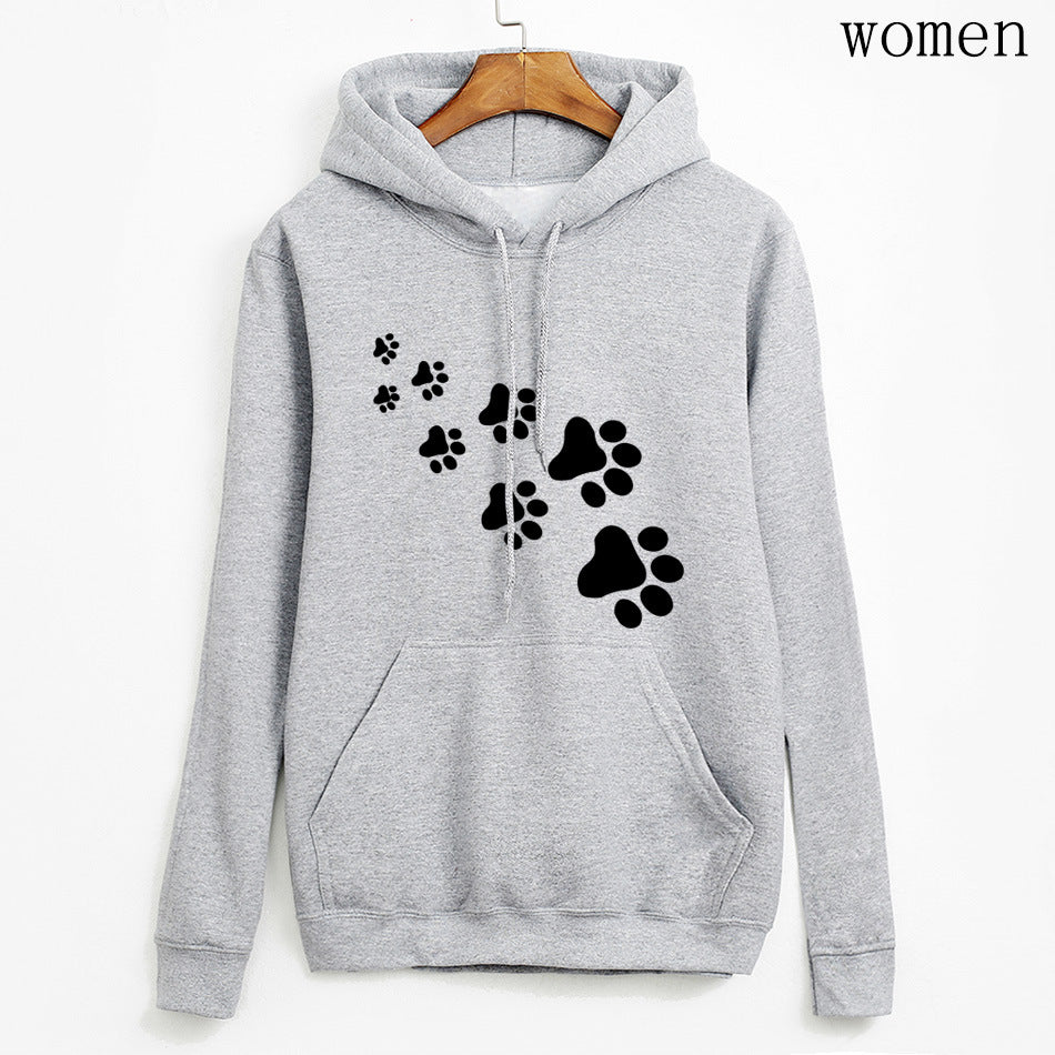 Kawaii Cat Paws Print Women Hoodie