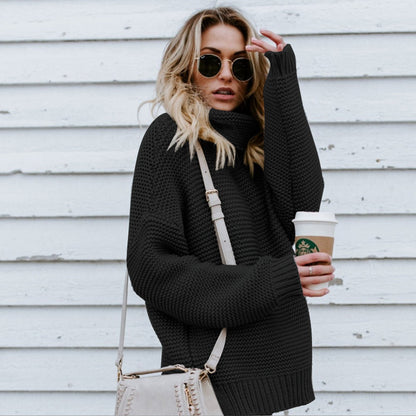 Thick line turtleneck sweater