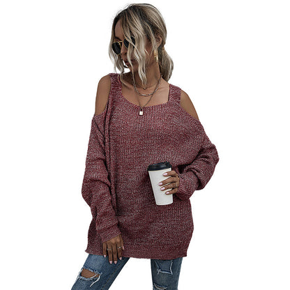 Pure color casual sweater