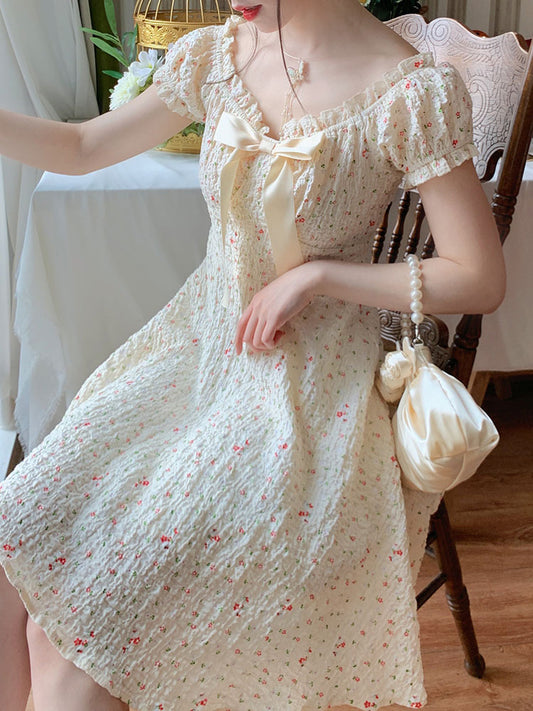 Retro Floral Dress Female Summer French Gentle First Love Skirt