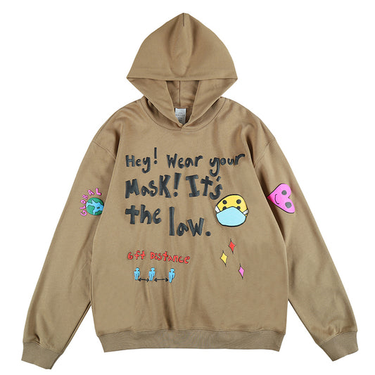 Tide Brand Cartoon Love Smiley Face Sweater Hip-hop Loose Lazy Style