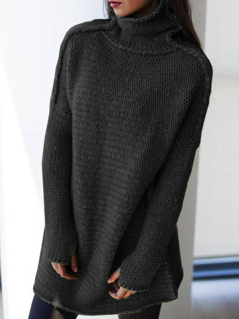 Solid color turtleneck sweater