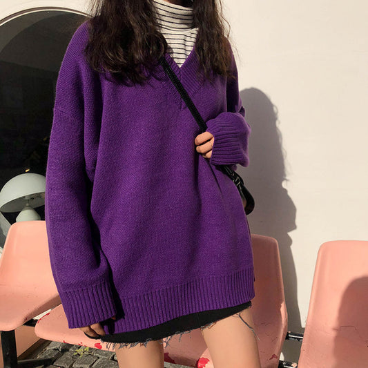 Versatile V-Neck Sweater for Women | Long Sleeves