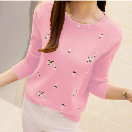 Women's embroidered sweater print