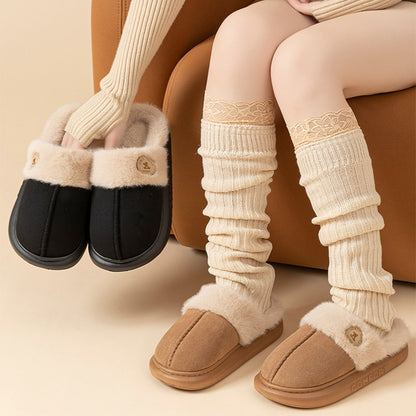 New Plush Slippers for Women & Men – Winter Warm Home Slippers, Indoor Thick-Soled Fleece Shoes