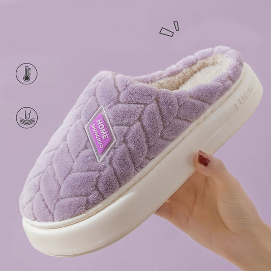 New Non-Slip Thick-Soled Plush Slippers – Winter Warm Home Fleece Shoes