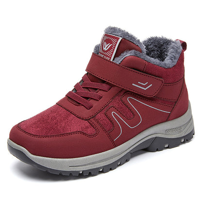 Women's Winter Velcro Snow Boots - Cotton Lined