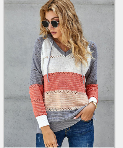 Women's Colorful Stitching Sweater