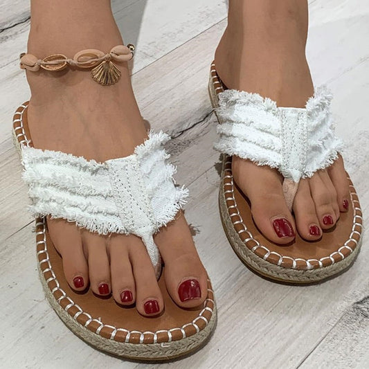 Straw Sandals: Women's Versatile Flat Shoes