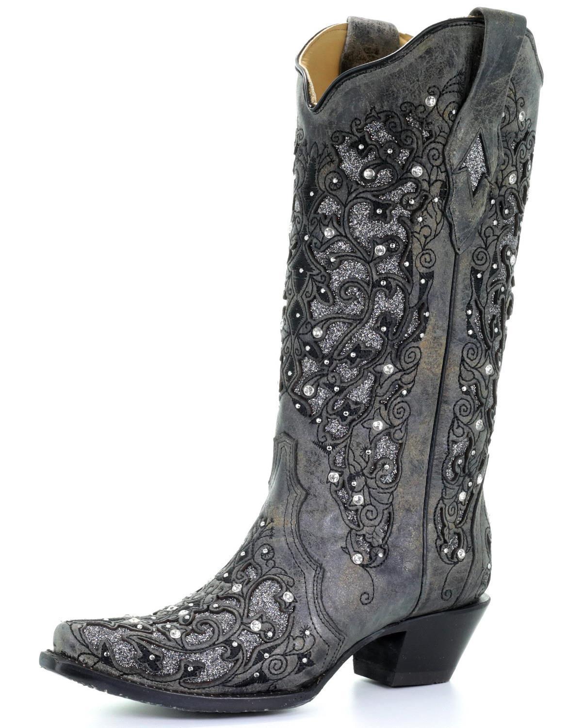 New High Leg Boots with Rhinestone Ornament